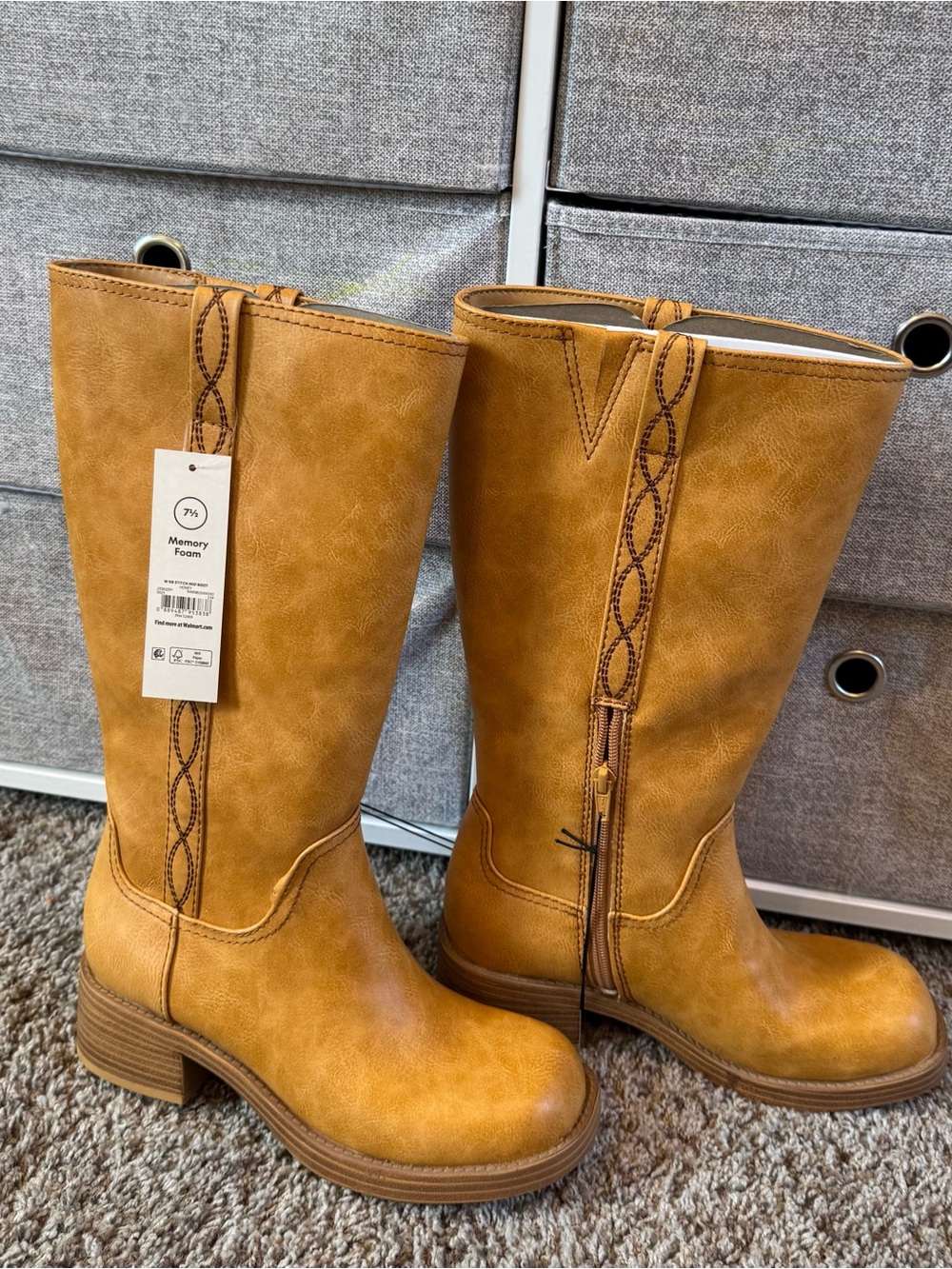 No Boundaries Women's Tall Pull-On Boots in Tan